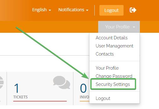 where to enable two factor authentication in billing area