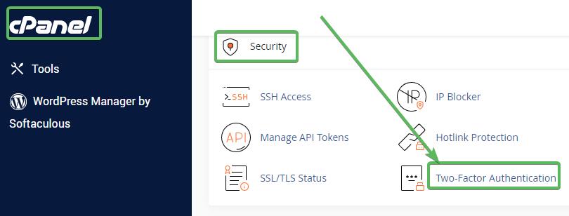 Where to enable 2FA in cPanel