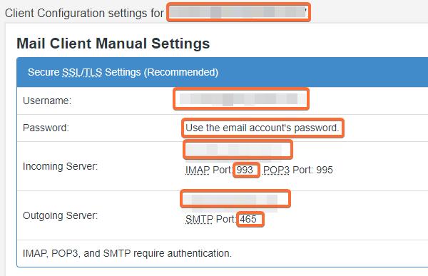 email client configuration settings