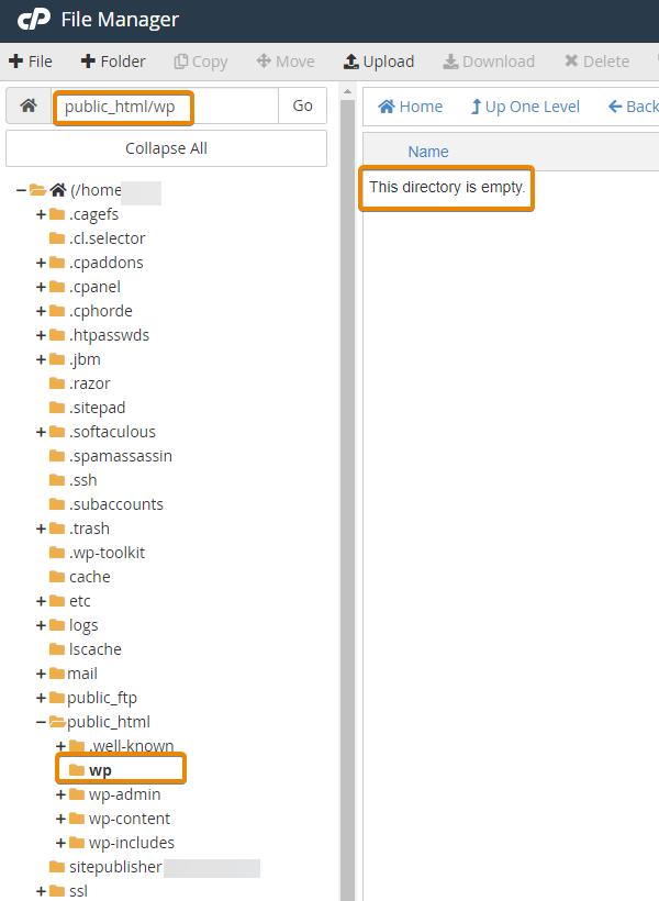 wp directory is now empty