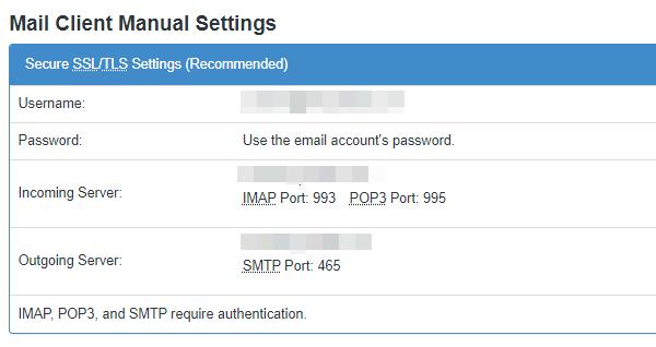 email settings sent after creating email account